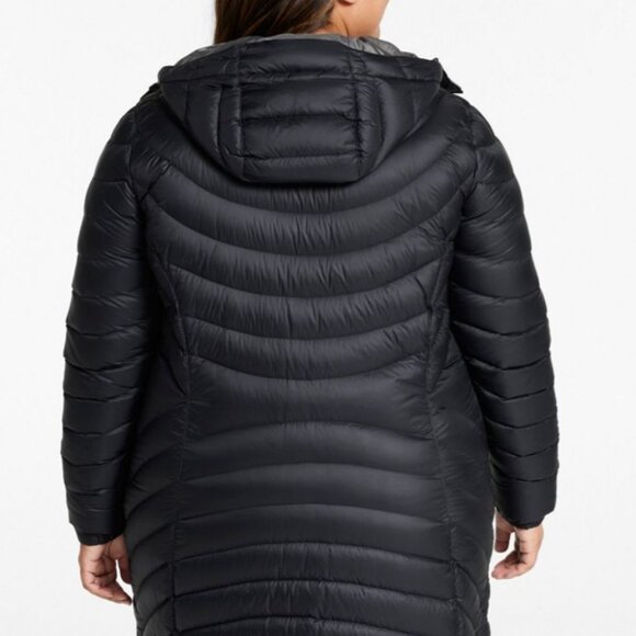 LL Bean 850 Down, 3/4 Length Jacket, Size 1X in Black - Picture 2 of 3